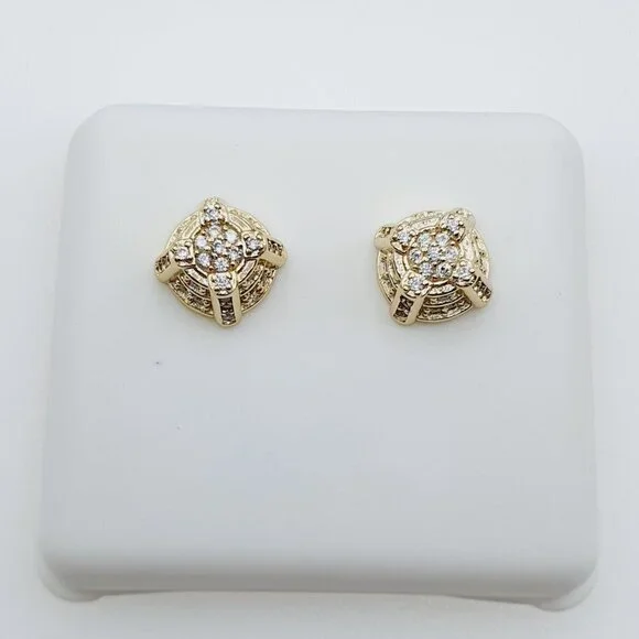 14K Gold Plated Cubic Zircon Earrings, EVBRS455